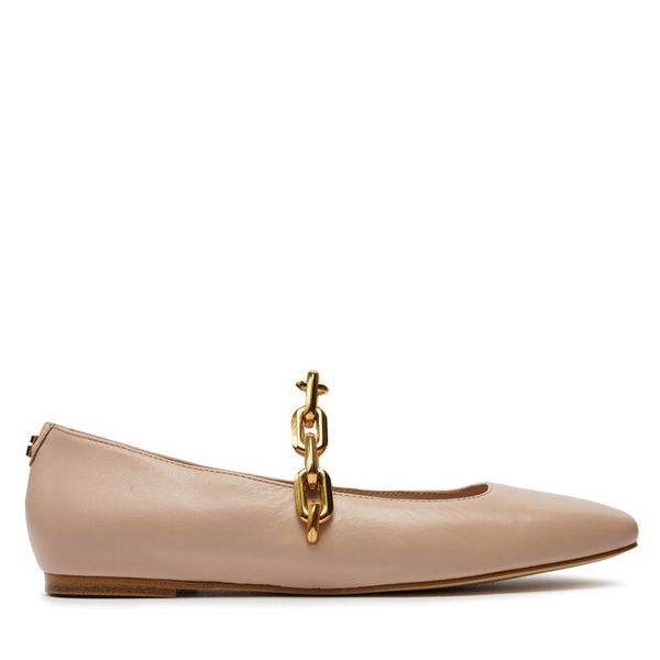 Baleriny Guess. Brązowe baleriny Guess, z aplikacjami, bez obcasa, bez zapięcia. Za 419.99 zł.