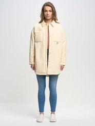 BIG STAR Płaszcz przejściowy w kolorze kremowym rozmiar: L. Brązowe płaszcze BIG STAR, l, bez wzorów, retro, bez kaptura. Za 214.99 zł.
