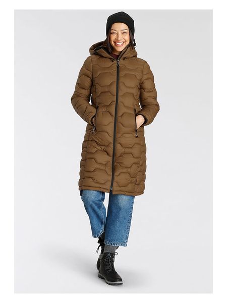 Icepeak Płaszcz pikowany "Pomaria" w kolorze jasnobrązowym rozmiar: 46. Brązowe płaszcze Icepeak, bez wzorów, bez kaptura. Za 311.12 zł.