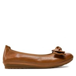 Baleriny Josef Seibel. Brązowe baleriny Josef Seibel, bez wzorów, bez obcasa, bez zapięcia. Za 229.99 zł.