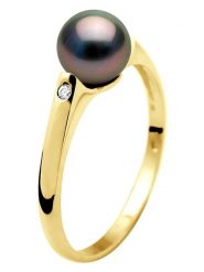 Pearl Addict Złoty pierścionek z diamentem i perłą rozmiar: 54. Żółte pierścionki Pearl Addict, z diamentem, złote. Za 1,565.99 zł.