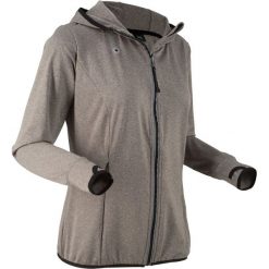 Bluza funkcyjna treningowa, rozpinana, długi rękaw bonprix szary melanż. Bluzy marki KALENJI. Za 59.99 zł.