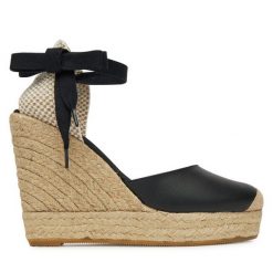 Espadryle Genuins. Czarne espadryle Genuins, bez wzorów, bez obcasa. Za 309.99 zł.