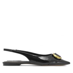 Sandały Nine West. Czarne sandały Nine West, bez wzorów, bez obcasa, na płaskiej podeszwie, bez zapięcia. Za 199.99 zł.