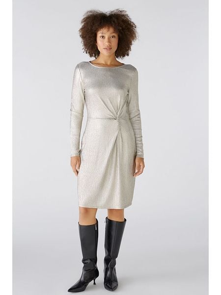 Oui Sukienka w kolorze złotym rozmiar: 36. Żółte sukienki Oui, bez wzorów, bez kołnierzyka, bez ramiączek, midi. Za 171.68 zł.