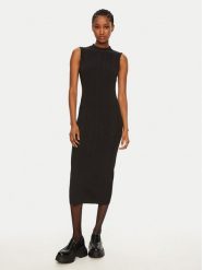 MICHAEL Michael Kors Sukienka dzianinowa MR582UN33D Czarny Slim Fit. Czarne sukienki MICHAEL Michael Kors, l, bez wzorów, z dzianiny, bez kołnierzyka, bez ramiączek. Za 569.99 zł.