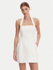BARDOT Sukienka koktajlowa 59857DB1 Biały Slim Fit. Białe sukienki Bardot, bez wzorów, z syntetyku, wizytowe, bez kołnierzyka, bez ramiączek. Za 439.99 zł.
