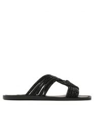 Steve Madden Klapki Neles SM11002423-00G Czarny. Czarne klapki Steve Madden, bez wzorów, z tworzywa sztucznego, bez obcasa, bez zapięcia. Za 269.99 zł.