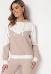 Beżowa Dwukolorowa Bluza z Bawełny z Geometrycznym Wzorem i Kapturem Glace. Brązowe bluzy Born2be, bez wzorów, z bawełny, z kapturem. W wyprzedaży za 84.99 zł.
