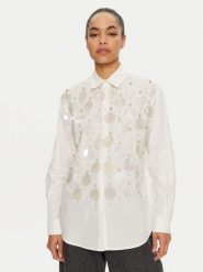 PINKO Koszula 102476 A1P1 Biały Regular Fit. Białe koszule Pinko, bez wzorów, z bawełny, bez kołnierzyka, bez ramiączek. Za 489.99 zł.