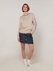 Rodier Golf w kolorze granatowo-beżowym rozmiar: XL. Brązowe swetry Rodier, xl, bez wzorów, klasyczne, bez ramiączek. Za 240.45 zł.