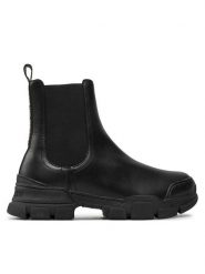 LOVE MOSCHINO Sztyblety JA15504G0LIA0000 Czarny. Czarne botki Love Moschino, bez wzorów, ze skóry, bez obcasa, na płaskiej podeszwie, bez zapięcia. Za 529.99 zł.