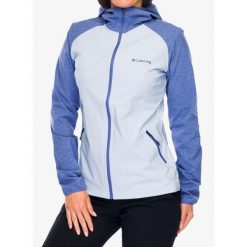 Kurtka softshell damska Columbia Heather Canyon Softshell. Niebieskie kurtki przejściowe sportowe Columbia, bez wzorów, z softshellu, bez kaptura, trekkingowe. Za 303.99 zł.