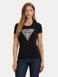 Guess T-Shirt W5BI15 J1314 Czarny Slim Fit. Czarne t-shirty Guess, m, z aplikacjami, z bawełny, bez kołnierzyka, bez ramiączek. Za 97.00 zł.