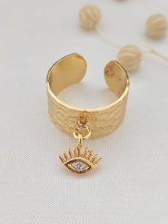 Atelier MIU Pozłacany pierścionek z cyrkonią rozmiar: onesize. Żółte pierścionki atelier MIU, z cyrkonią, pozłacane. Za 41.95 zł.