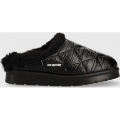 Love Moschino kapcie kolor czarny. Czarne kapcie Love Moschino, bez wzorów, z gumy. Za 699.99 zł.