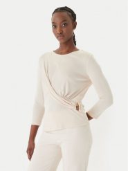 Rinascimento Bluzka CFC0127695003 Beżowy Slim Fit. Brązowe bluzki Rinascimento, s, bez wzorów, z syntetyku, bez kołnierzyka, bez ramiączek. Za 449.99 zł.