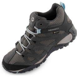 Merrell Alverstone Mid GTX damskie buty trekkingowe wodoodporne. Niebieskie buty trekkingowe Merrell, na jesień, bez zapięcia. Za 773.99 zł.