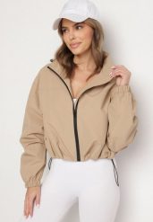 Ciemnobeżowa Kurtka Wiatrówka o Kroju Oversize Natilessa. Brązowe kurtki Born2be, na wiosnę, l, bez wzorów, z jeansu. Za 199.99 zł.