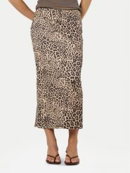 Noisy May Spódnica midi Avery 27034322 Brązowy Slim Fit. Brązowe spódnice Noisy May, l, bez wzorów, z bawełny, midi. Za 109.99 zł.