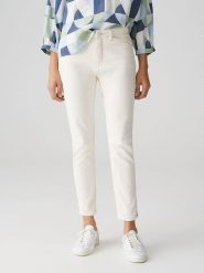 OPUS Dżinsy "Elma" - Slim fit - w kolorze białym rozmiar: 40/L28. Białe jeansy Opus, l, bez wzorów, klasyczne, z podwyższonym stanem. Za 173.99 zł.