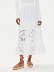 United Colors Of Benetton Spódnica trapezowa 49HSD003N Biały Regular Fit. Białe spódnice United Colors Of Benetton, l, bez wzorów, z bawełny, midi, trapezowe. Za 219.99 zł.