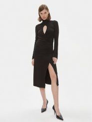 Pinko Sukienka koktajlowa Alpha 102367 A1DE Czarny Slim Fit. Czarne sukienki Pinko, xs, bez wzorów, z wiskozy, wizytowe, bez kołnierzyka, bez ramiączek. Za 719.99 zł.