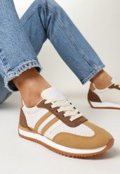 Beżowe Sneakersy Sznurowane z Perforacją Eirenthe. Brązowe buty sportowe lifestyle Born2be, na wiosnę, bez wzorów, sportowe, bez zapięcia. W wyprzedaży za 72.24 zł.