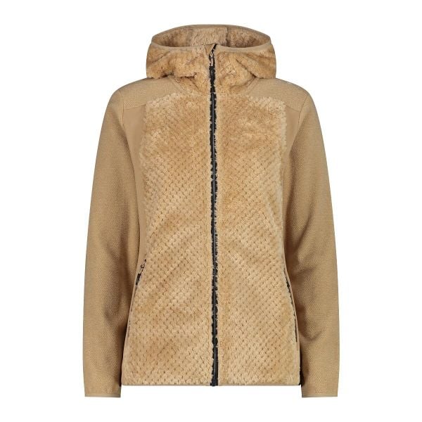 Bluza damska turystyczna CMP 34P3076. Brązowe bluzy CMP, na zimę, l, bez wzorów, z dzianiny, z kapturem, trekkingowe. Za 308.60 zł.