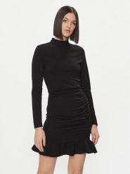 Morgan Sukienka codzienna 232-RJUST.F Czarny Regular Fit. Czarne sukienki Morgan, na co dzień, bez wzorów, z syntetyku, bez kołnierzyka, bez ramiączek, proste. Za 219.99 zł.