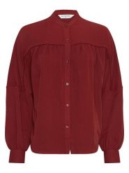 MOSS COPENHAGEN Bluzka "Madie" w kolorze bordowym rozmiar: L/XL. Czerwone bluzki Moss Copenhagen, l, bez wzorów, bez kołnierzyka, bez ramiączek. Za 174.43 zł.