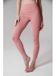 Onamaste Legginsy sportowe "Mantra" w kolorze szaroróżowym rozmiar: S/M. Różowe legginsy Onamaste, m, bez wzorów, z podwyższonym stanem, outdoorowe. Za 105.88 zł.