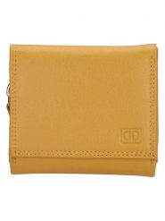 DOUBLE-D Skórzany portfel w kolorze żółtym - 9 x 3 cm rozmiar: onesize. Żółte portfele DOUBLE D, bez wzorów, z materiału. Za 91.99 zł.