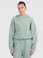 BLUZA DAMSKA DRESOWA 4F Z DZIANINY O SPLOCIE WAFLOWYM TSWSF1847 KOLOR ZIELONY. Zielone bluzy bez kaptura 4f, l, bez wzorów, z dresówki, bez kaptura, do biegania. Za 179.99 zł.