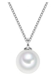 Glanzstücke München Srebrny naszyjnik z perłą - dł. 40 cm rozmiar: onesize. Szare naszyjniki Glanzstücke München, z materiału, z perłą, srebrne. Za 78.99 zł.