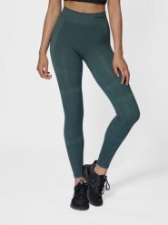 Legginsy damskie Hummel hmlMT. Zielone legginsy Hummel, bez wzorów, z materiału. Za 212.50 zł.