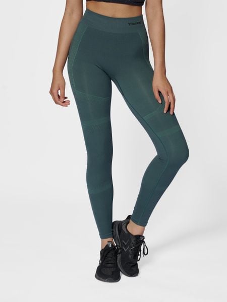 Legginsy damskie Hummel hmlMT. Zielone legginsy Hummel, bez wzorów, z materiału. Za 180.45 zł.