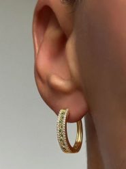 DI GIORGIO Pozłacane kolczyki-kreole z cyrkoniami rozmiar: onesize. Zielone kolczyki DI GIORGIO, z cyrkonią, pozłacane. Za 204.48 zł.