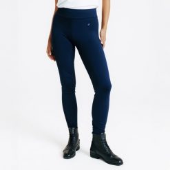 Legginsy jeździeckie damskie 500 full grip. Brązowe legginsy FOUGANZA, bez wzorów, z lycry, długie. Za 169.99 zł.