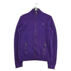 Damski sweter z fioletowym zamkiem. Fioletowe swetry Ralph Lauren, l, bez wzorów, z materiału, eleganckie, bez ramiączek. Za 136.28 zł.