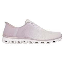 Buty Skechers Slip-ins Glide-Step - Excite 104566-MVE różowe. Czerwone buty treningowe bez wzorów, z meshu, bez zapięcia, trekkingowe. Za 613.11 zł.