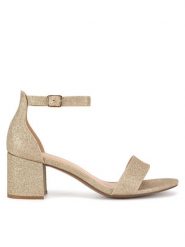 JENNY Sandały KARINE WS0730-07 Złoty. Żółte sandały Jenny, bez wzorów, z materiału, bez obcasa, na słupku, bez zapięcia. Za 159.99 zł.