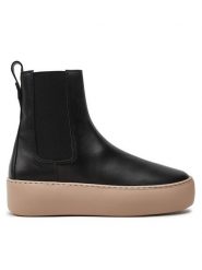 HÖGL Sztyblety 8-100210 Czarny. Czarne botki Högl, bez wzorów, ze skóry, bez obcasa, na płaskiej podeszwie, bez zapięcia. Za 429.99 zł.