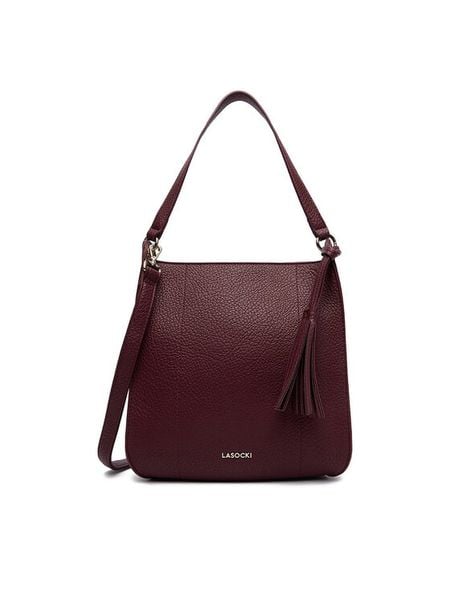 Lasocki Torebka LSK-K-029-06 Bordowy. Czerwone torebki klasyczne Lasocki, bez wzorów, z materiału, bez dodatków. Za 169.99 zł.