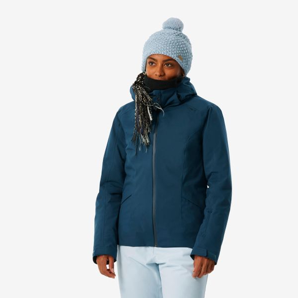 Kurtka narciarska damska Wedze 500. Niebieskie kurtki narciarskie WED'ZE, na zimę, s, bez wzorów, z materiału, bez kaptura, narciarskie. W wyprzedaży za 299.99 zł.