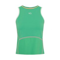 Damski tank top Kari Traa Linnea. Zielone topy Kari Traa, bez wzorów, bez kołnierzyka, bez ramiączek. Za 270.00 zł.