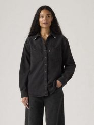 Levi's Koszula dżinsowa w kolorze czarnym rozmiar: L. Czarne koszule Levi's, l, bez wzorów, z bawełny, bez kołnierzyka, bez ramiączek. Za 159.95 zł.