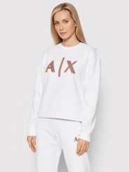 Armani Exchange Bluza 3LYM79 YJ9UZ 1100 Biały Regular Fit. Białe bluzy Armani Exchange, xs, bez wzorów, z bawełny, bez ramiączek, bez kaptura. Za 539.99 zł.
