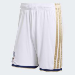 Spodenki piłkarskie replika ADIDAS Włochy 26 domowe. Szorty sportowe adidas, bez wzorów, z materiału, z standardowym stanem, do piłki nożnej, climacool (adidas). Za 199.99 zł.