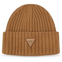 Czapka Guess. Brązowe czapki zimowe Guess, z aplikacjami. Za 154.99 zł.